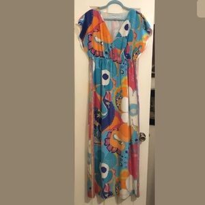 Fabulous Trina Turk printed silk maxi dress 10